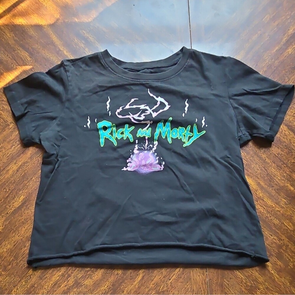Rick and Morty Adult Swim Gildan Black Graphic T-Shirt Size S 100% Cotton
